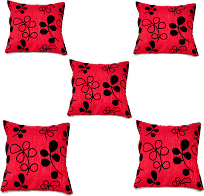 

Koncepts Floral Cushions & Pillows Cover(Pack of 5, 42 cm*42 cm, Red)