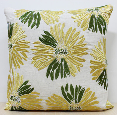 

Elan Embroidered Cushions Cover(35 cm*35 cm, Green)