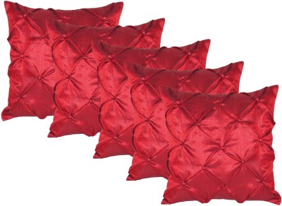 ZIKRAK EXIM Self Design Cushions Cover(Pack of 5, 40 cm*40 cm, Maroon)