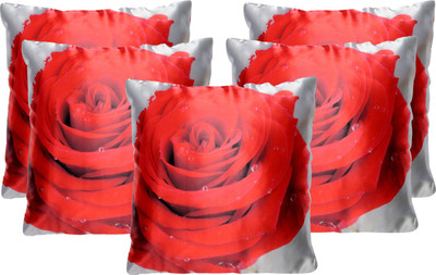 

Alina Decor Printed Cushions Cover(Pack of 5, 40 cm*40 cm, Red, White)
