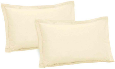 Metro Living Plain Pillows Cover(Pack of 2, 46 cm*66 cm, Yellow)