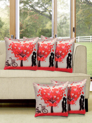 

Alina Decor Printed Cushions Cover(Pack of 5, 40.64 cm, Pink)