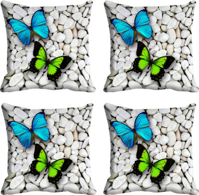 78% OFF on meSleep 3D Printed Cushions Cover(Pack of 4, 30.48 cm*30.48 cm, Multicolor)
