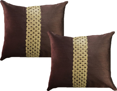 

HOME SHINE Striped Cushions Cover(Pack of 2, 60 cm*60 cm, Brown)