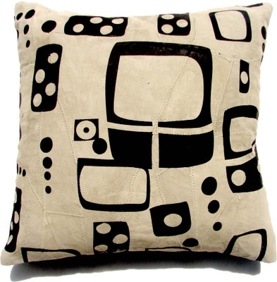 

Homeblendz Abstract Cushions Cover(40 cm*40 cm, Beige, Black)