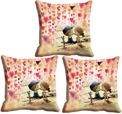 

IndiWeaves Printed Cushions Cover(Pack of 3, 30 cm*30 cm, Beige)