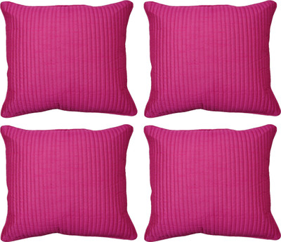 

HOME SHINE Striped Cushions Cover(Pack of 4, 40 cm*40 cm, Pink)