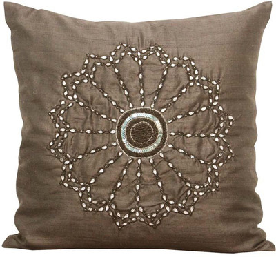 

Rhome Embroidered Cushions Cover(45 cm*45 cm, Brown)