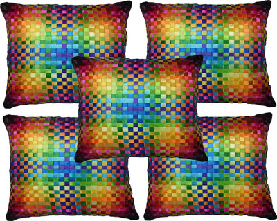 

HOME SHINE Geometric Cushions Cover(Pack of 5, 40 cm*40 cm, Black)