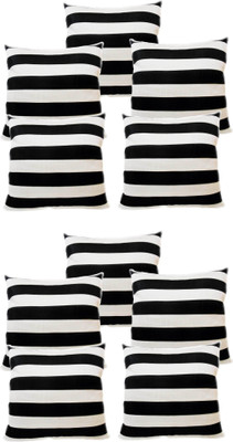 

Xarans Striped Cushions Cover(Pack of 10, 40 cm*40 cm, Black, White)