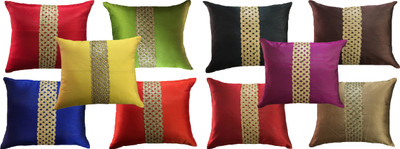 

HOME SHINE Striped Cushions Cover(Pack of 10, 40 cm*40 cm, Multicolor)