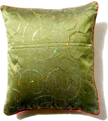 

Homeblendz Embroidered Cushions Cover(40 cm*40 cm, Green)