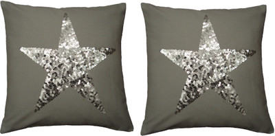 

HOME SHINE Geometric Cushions Cover(Pack of 2, 40 cm*40 cm, Grey)