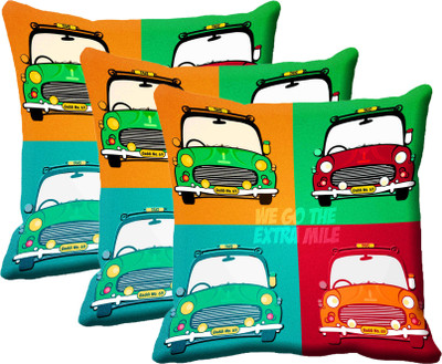 

IndiWeaves Printed Cushions Cover(Pack of 3, 30 cm*30 cm, Multicolor)