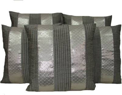 

HOME SHINE Striped Cushions Cover(Pack of 5, 40 cm*40 cm, Silver)