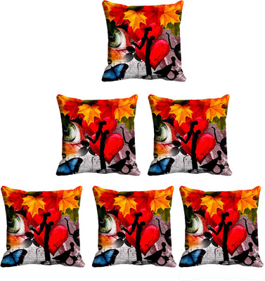 

IndiWeaves Printed Cushions Cover(Pack of 6, 30 cm*30 cm, Multicolor)