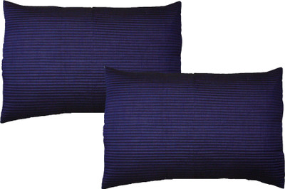 

HOME SHINE Striped Pillows Cover(Pack of 2, 45 cm*70 cm, Blue)