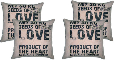 

ChicAntique Printed Cushions Cover(Pack of 4, 40 cm*40 cm, Beige)