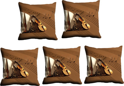 

IndiWeaves Printed Cushions Cover(Pack of 5, 40 cm*40 cm, Purple, Black), Black;purple