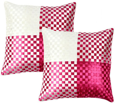 

Soundarya Checkered Cushions Cover(Pack of 2, 40 cm*40 cm, Pink, White)