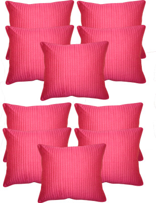 

HOME SHINE Striped Cushions Cover(Pack of 10, 40 cm*40 cm, Pink)