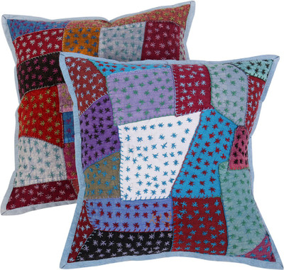 

Rajrang Floral Cushions Cover(Pack of 2, 43 cm*43 cm, Blue)