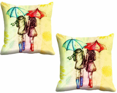

IndiWeaves Printed Cushions Cover(Pack of 3, 40 cm*40 cm, Yellow, Multicolor), Multicolor;yellow