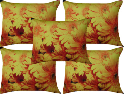 

HOME SHINE Printed Cushions Cover(Pack of 5, 40 cm*40 cm, Yellow)