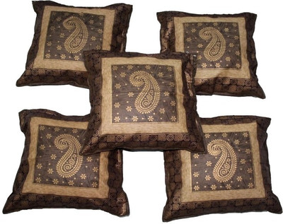 AS42 Paisley Cushions Cover(Pack of 5, 40 cm*40 cm, Multicolor)