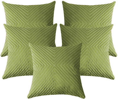 Zikrak Exim Floral Cushions Cover(Pack of 5, 40 cm*40 cm, Green) Zikrak Exim Floral Cushions Cover(Pack of 5, 40 cm*40 cm, Green)
