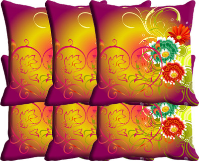 

IndiWeaves Printed Cushions Cover(Pack of 6, 40 cm*40 cm, Multicolor)