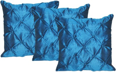 ZIKRAK EXIM Self Design Cushions Cover(Pack of 3, 40 cm*40 cm, Blue)