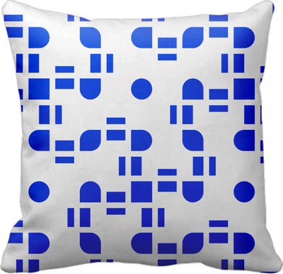 SajawatHomes Abstract Cushions Cover(30 cm*30 cm, Blue, White)