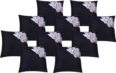 

Fazar Creations Floral Cushions Cover(Pack of 10, 40 cm*40 cm, Black)