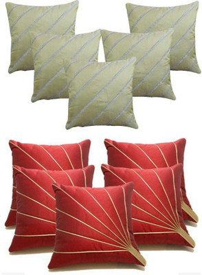 

Shine Villa Striped Cushions Cover(Pack of 10, 40 cm*40 cm, Beige, Maroon)