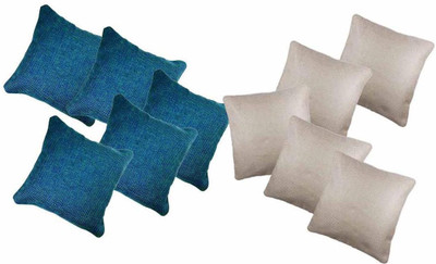 

BELIVE-ME Plain Cushions Cover(Pack of 10, 40 cm*40 cm, White, Blue), Blue;white