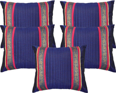

HOME SHINE Striped Cushions Cover(Pack of 5, 40 cm*40 cm, Blue)