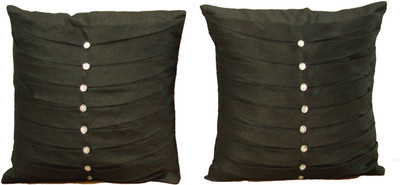 

HOME SHINE Checkered Cushions Cover(Pack of 2, 40 cm*40 cm, Black)