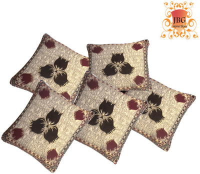 41% OFF on JBG Home Store Floral Cushions Cover(Pack of 5, 40.6 cm*40.6 cm, Yellow)