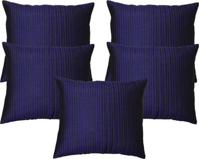 HOME SHINE Striped Cushions Cover(Pack of 5, 40 cm*40 cm, Blue)