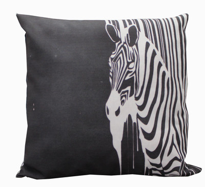 

Adishma Printed Cushions Cover(40 cm, Black, White)