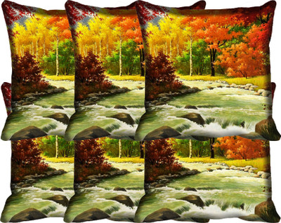 

IndiWeaves Printed Cushions Cover(Pack of 6, 30 cm*30 cm, Multicolor)
