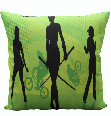 

Adishma Printed Cushions Cover(40 cm*40 cm, Green, Black), Black;green
