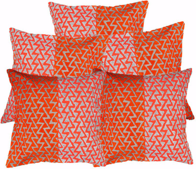 

Rajrang Geometric Cushions Cover(Pack of 5, 46 cm*46 cm, Orange)