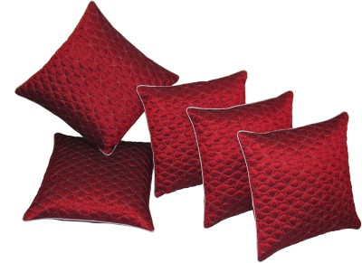 ZIKRAK EXIM Embroidered Cushions Cover(Pack of 5, 40 cm*40 cm, Maroon)