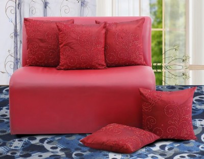 Dekor World Embroidered Cushions Cover(Pack of 5, 40 cm*40 cm, Red)