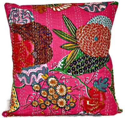 

Kantha Embroidered Cushions Cover(16 cm*16 cm, Multicolor)