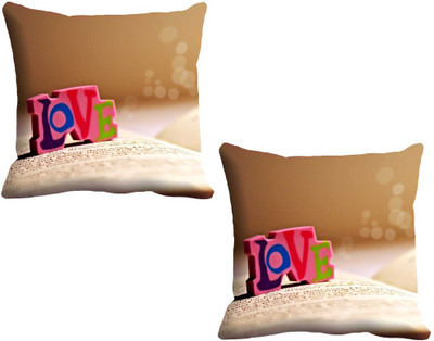 

IndiWeaves Printed Cushions Cover(Pack of 3, 40 cm*40 cm, Beige)
