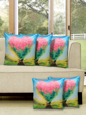 

Alina Decor Printed Cushions Cover(Pack of 5, 40.64 cm, Blue)
