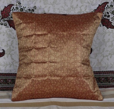 Lal Haveli Silk Cushions Cover(41 cm*41 cm, Gold)